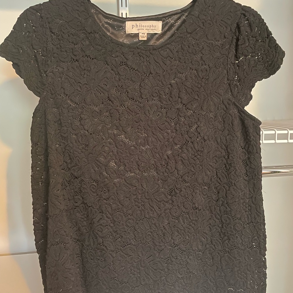 Black, lace top